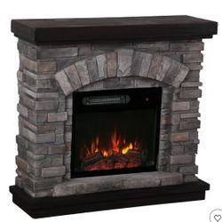 36" Freestanding Electric Firepiace Gray - Home Essentials: Remote Control, LE