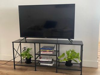 Modern Black TV Stand / Entertainment Center – $35