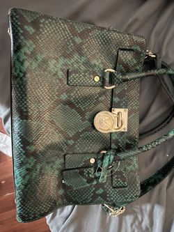 Mk Hamilton Medium Bag New With Tags Green Python