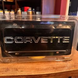 Corvette Emblem Front Plate Cover - USA - Hard Plastic