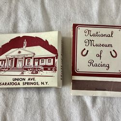 2 Vtg. Authentic Horse Racing National Museum Matchbooks Saratoga Springs, NY