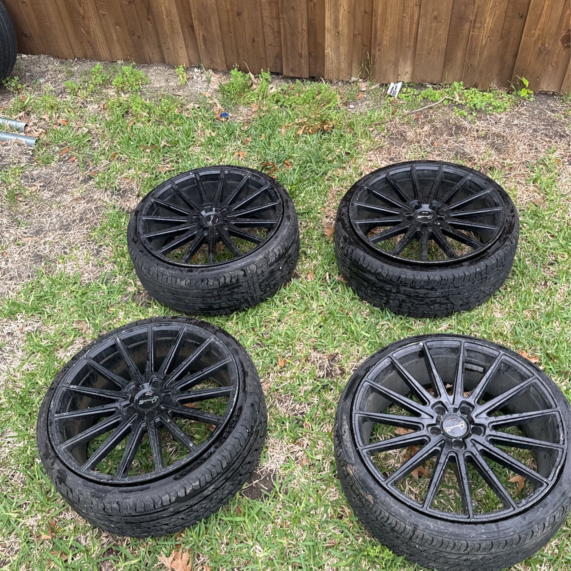 20” Inch Set Of 4 All Black Gloss Gianelle Rims 