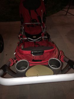 Contours Tandem stroller with both seats and car seat adapter