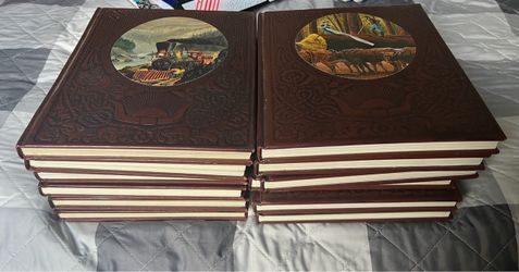 Vintage Hardcover Book Set – Embossed Leather-Style Covers