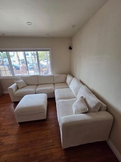 New Sectional Corduroy Couch with Ottoman! Free Delivery 🚚 and Assembly!