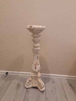 Big Candle Holder, Candle, Home Decor, Home Decoration, Cream, Distressed, Shabby Chic, Farmhouse,