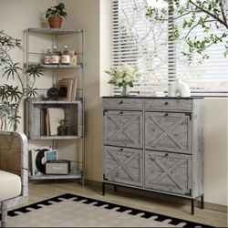 Gray Freestanding Shoe Cabinet