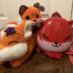 3 Foxes Plush Set Kawaii Backpack Loxie Ideal Toys Flower Crown Fox Lot