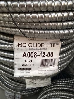 10/3 x 250 ft. Solid CU MC (Metal Clad) Armorlite Cable