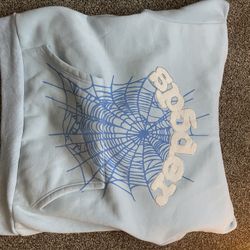 Baby Blue Rhinestone Sp5der Hoodie