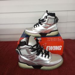 Ewing Athletics 33 HI Platinum/Black Patrick Ewing Basketball Shoes size 9.5