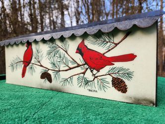 Vintage Bacova Accentbox Porch Mailbox Cardinal and Pine Thumbnail
