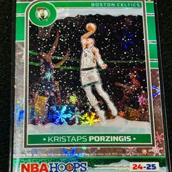 Kristaps Porzingis Winter Snowflakes Holo Foil Silver Prizm