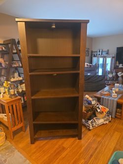 All wood 5 shelf unit