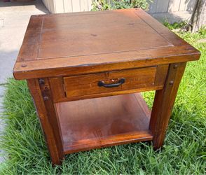 Rustic Wood End Table with Drawer ($10/OBO)