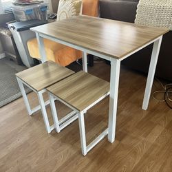 Modern Wood 3-Piece Dining Set