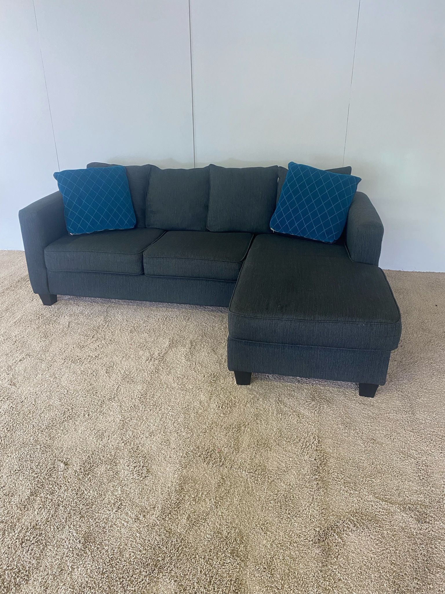 Charcoal Sectional Couch Sofa *Free Delivery*