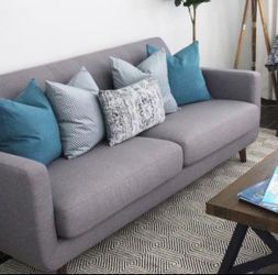 Gray Allie 82” Mid-Century Modern Sofa by Living Spaces