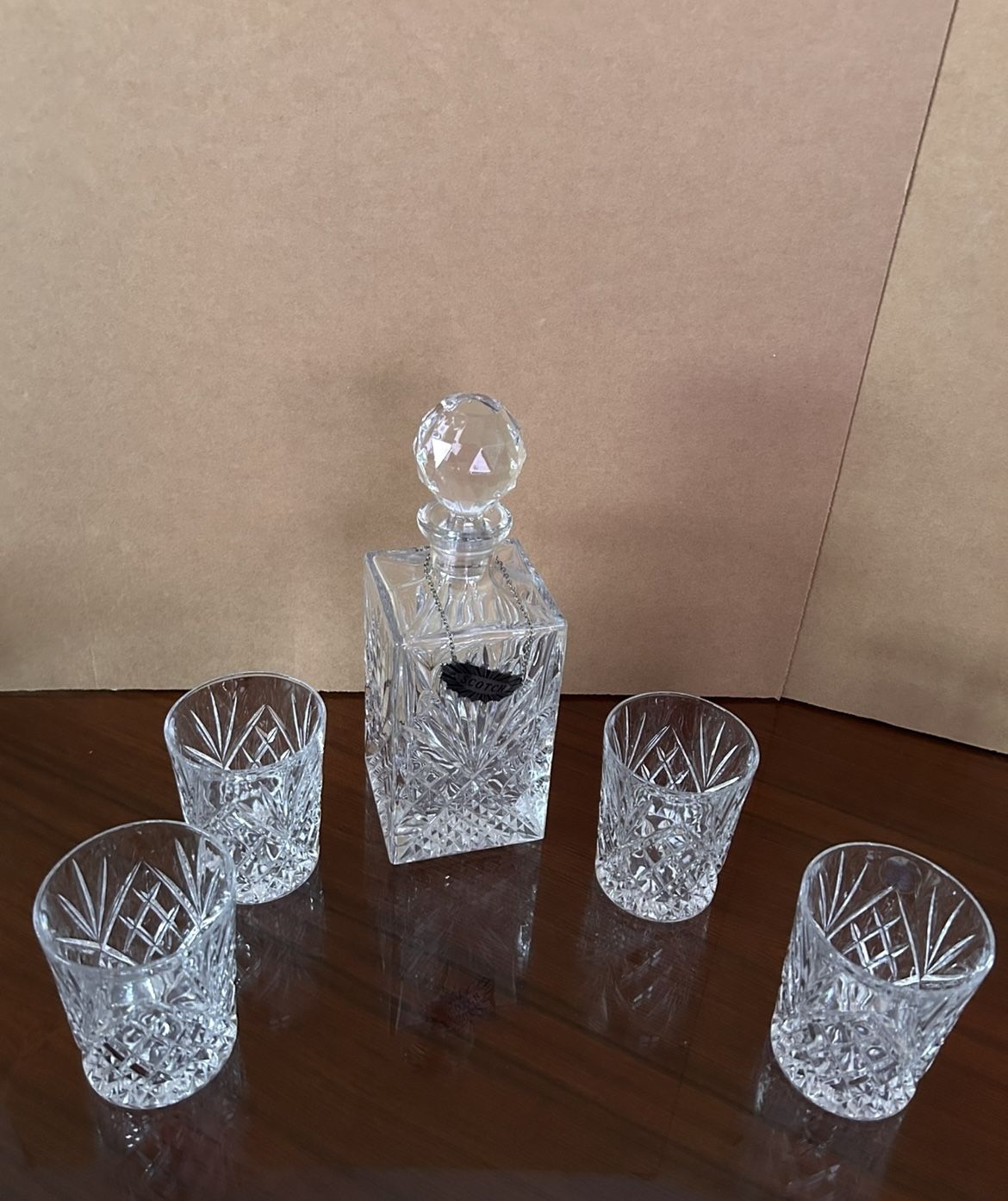 Vintage 5 Piece Crystal Decanter Scotch-Whiskey