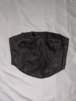 Black Faux Leather top