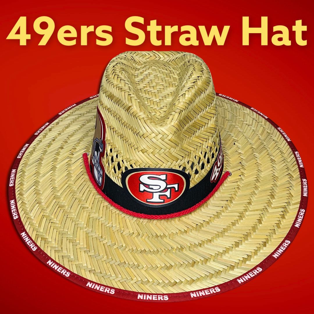 San Francisco 49ers Straw hats great gift 🎁 just in time 4 the New Season  (I also have other Teams)