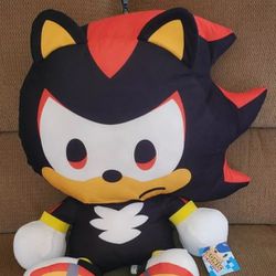 BIG HEAD SHADOW Sonic the Hedgehog 20" Plush Stuffed Doll SEGA Toy RARE With Tag