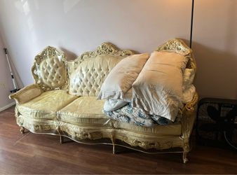 Vintage French Baroque Style Tufted Sofa