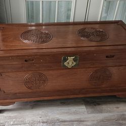 Vintage Asian Cherry Wood Trunk/Chest