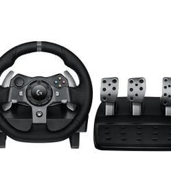 Logitech G920 Driving Force Racing Wheel and Floor Pedals, Real Force Feedback, Stainless Steel Paddle Shifters, Leather Steering Wheel Cover for Xbox