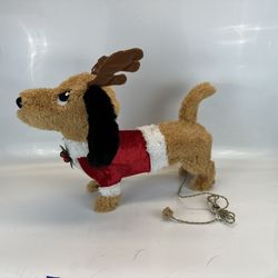 19" Light-Up Dachshund Christmas Dog 35 LED Lights – READ – Broken Antler Clip