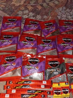 Jack Link's beef jerky Doritos spicy Sweet chili and barbecue also the steak bites and 9 hot meat sticks all the rest is not hot