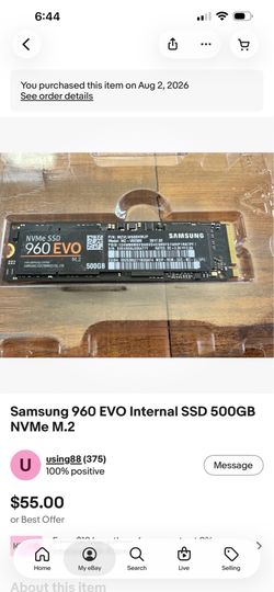 Samsung 960 EVO Internal SSD 500GB NVMe M.2