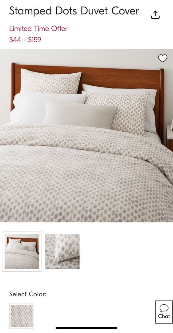 West Elsa Organic Stamped Dots Full/queen Bedding Set