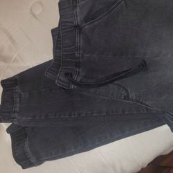 Ladies Large Blk. Jean Draw String Pants