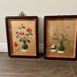 Chinese imitation jade and stone wall artwork