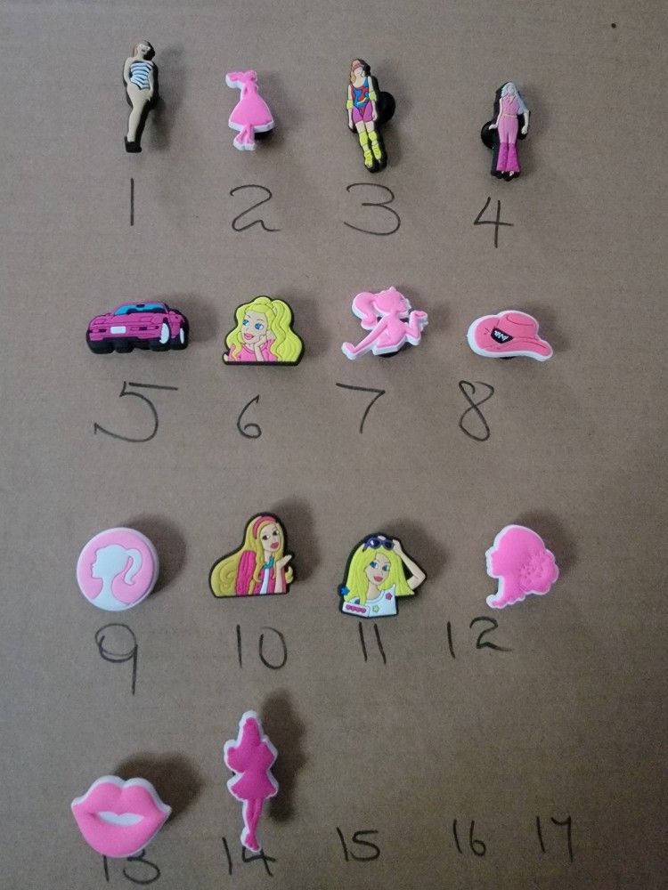 Any 4 Pink Barbie Shoes Charms For Crocs Or Clogs 