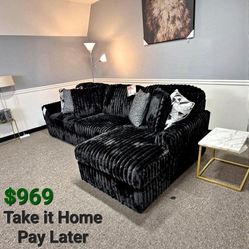 MIDNIGHT-MADNESS ONYX 2-PIECE  SECTIONAL