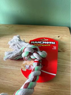 Mammoth Flossy Chews Dog Rope Toy - Red, Green, White