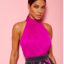 NEW YORK & COMPANY - Eva Mendes Fiesta Collection Halter Neck BLOUSE, SIZE M, NEW