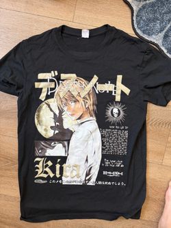 ⁠Death Note Light Yagami Kira Anime Graphic T-Shirt Black Size Medium⁠