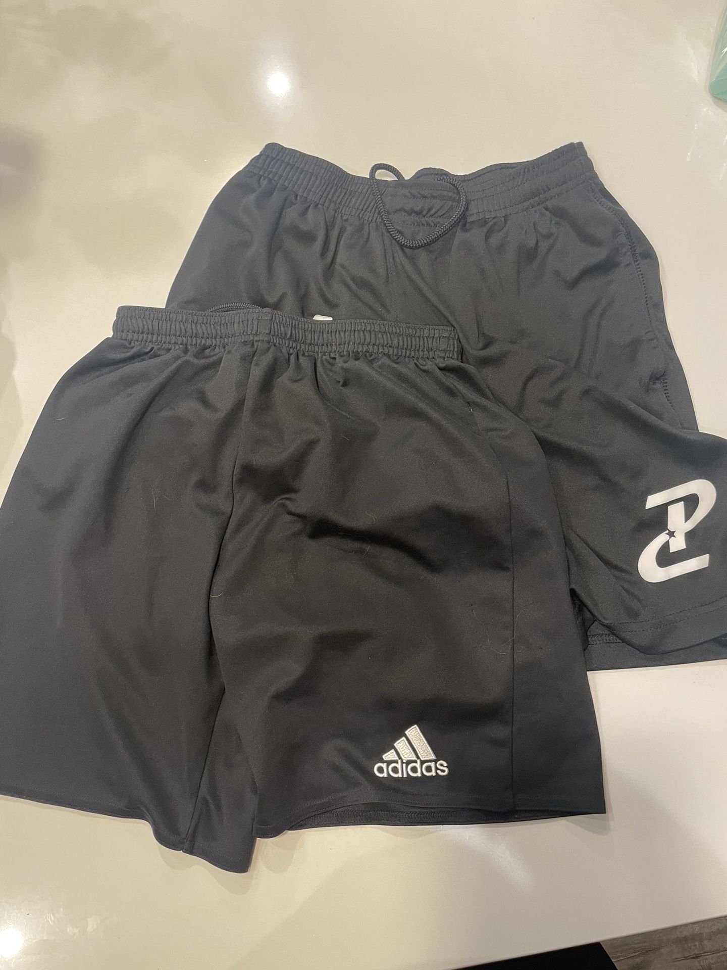 Boys Set Of 2 Adidas And BAW Black Drawstring Shorts, Large
