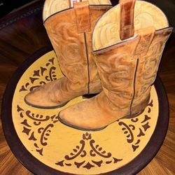 Rudel Boots 7.5 D Brown Leather Cowboy Western