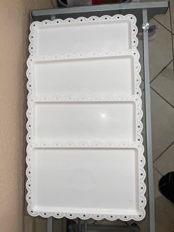White Rectangular Serving Trays Set of 4