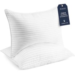 Beckham Hotel Collection Bed Pillows Standard / Queen Size Set of 2 - Original Soft Down Alternative Pillow for Sleeping - Soft Support for Back, Stom