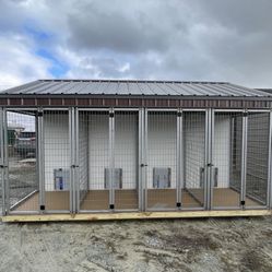 12x16 Dog Kennel 4 Dog Runs