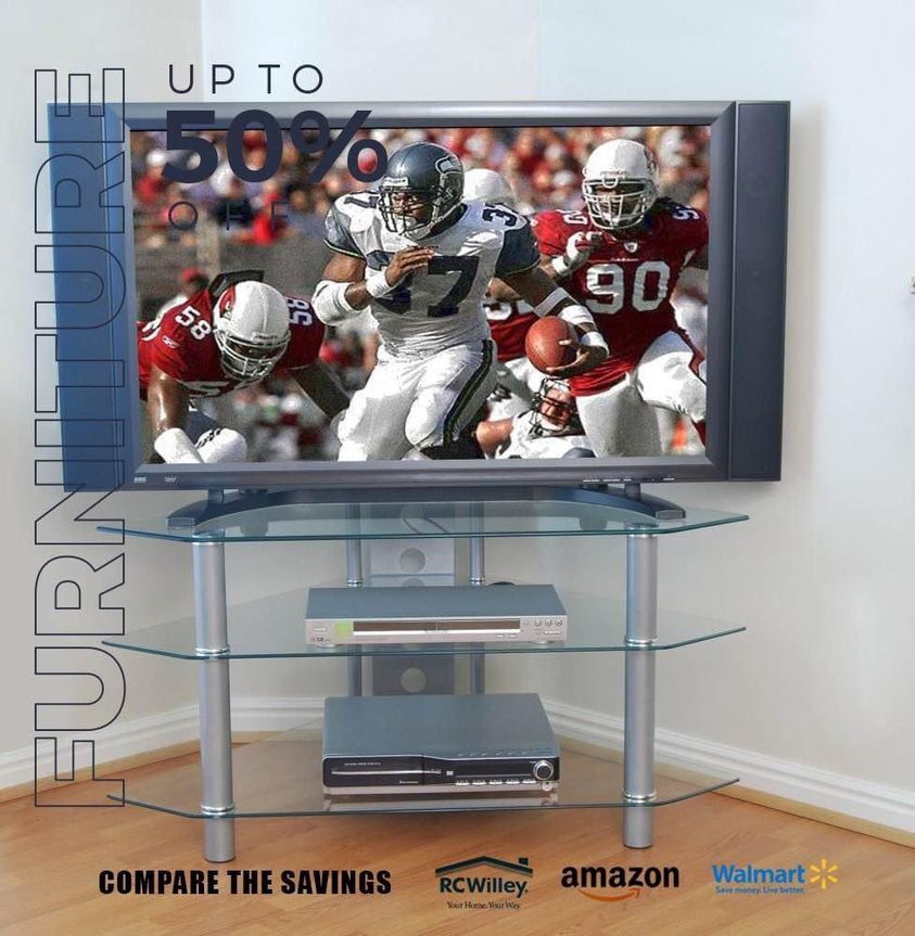 Bermuda 44" Corner TV Stand w/ 3 Levels