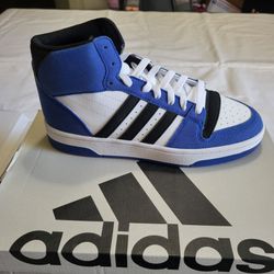 *NEW* Adidas Break Start Mid J Basketball Sneakers Men's Size 5.5 Blue/Blk/Wht