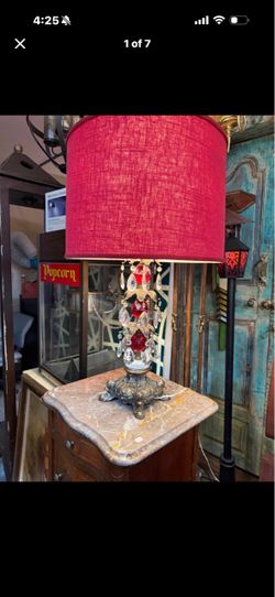Beautiful red Ruby, crystal Marble Brass base stunning Table Lamp