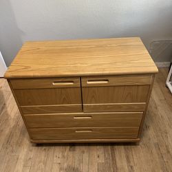 Thomasville Mid-Century Modern Solid Oak Door & Drawer Chest