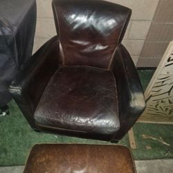 Leather ARMCHAIR/OTTERMAN 